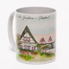 Caneca Portal de Campos do Jordão em Aquarela | Caneca Personalizada Decorativa | Temos mais opções