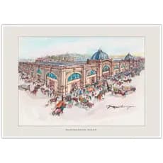 Mercado Central de São Paulo - Década de 30 | Arte em Aquarela para Quadro Decorativo | A4