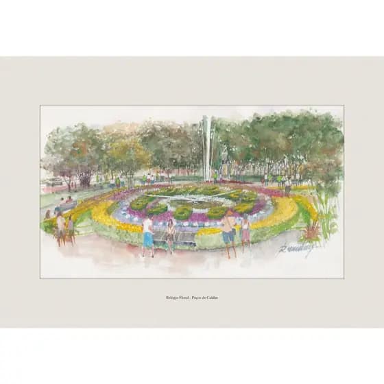 Pintura em Aquarela | Relógio Floral - Poços de Caldas | Decoração Elegante | A4