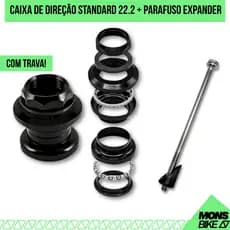 Caixa de Direção Bike Standard P/ Garfo Fino Rosca 21,1mm + Parafuso Expander Mesinha Standar