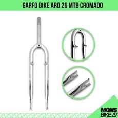 Garfo Bicicleta Aro 26 Cromado Bike Mtb Rosca Standard Vbrake Ferradura Rosca Rígido