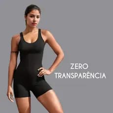 Macacão Fitness Feminino Macaquinho Suplex Premium com Zero Transparência
