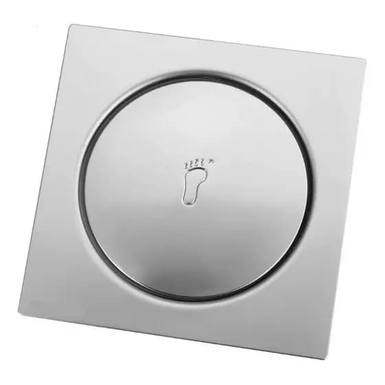Ralo Click 15x15 Inox Cromado Quadrado Anti-Odor Design Moderno Banheiro Luxo Lavabo
