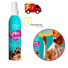 Spray Limpa Patas Pet Clean para Cães e Gatos 120ml Limpa Patas Para Cães E Gatos Higieniza Hidrata