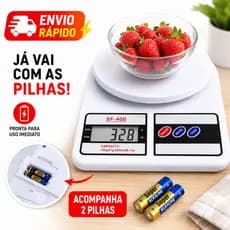 Balança Digital Cozinha 10kg Alta Precisão Alimentos Dieta Emagrecimento Com Pilhas AA