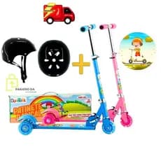 Patinete Infantil Com Capacete de Proteção Para Menina Menino Azul Rosa Resistente Dobrável Patinete Dobrável com Capacete Patinete Infantil Para Meninos Meninas Patinete Dobrável Para Crianças