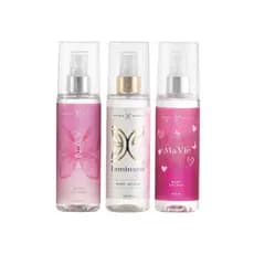 Kit 3 Body Splash Feminino Petala Beauty Laminae33 Mavie Aknay Fragrancias Amadeirada Floral