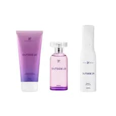 Kit Outside 28 Essência Completa Pétala Beauty Perfume + Body Splash + Hidratante Oriental Âmbar