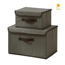 Kit 2 Caixas De Armazenamento Organizadora Dobrável Para Roupas Brinquedos Objetos Tecido TNT