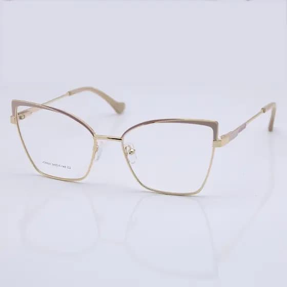 Óculos de Grau Feminino Metal Gatinho 54-17-140 com Elegância Clássica e Conforto Moderno 6824
