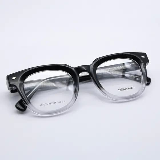 Armação Retro Acetato 7033 Unissex 48-24-140 – 100% Acetato Vintage, Estilo Clássico