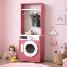 Lavanderia Infantil Diana Máquina de Lavar com Cabideiro MDF Cores