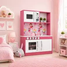 Cozinha Diana 1 Forno Micro-ondas Fogão Infantil Rosa