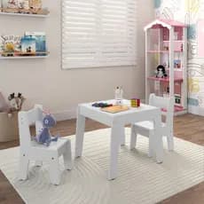 Conjunto Infantil Mesa Diana 2 Cadeiras MDF Resistente Cores