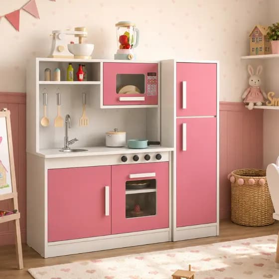 Cozinha Infantil Encanto Completa com Pia Fogão e Geladeira Variação de Cores