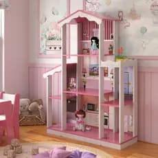 Casinha de Boneca Sonho 8 Cômodos MDF/MDP 15mm Rosa