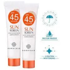 Protetor Solar Corporal Facial FPS 45+ Creme Solar Clareador Creme para a Pele Anti-envelhecimento 15g