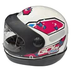 Capacete Feminino GOW Viseira Automática - Cor: BRANCO e ROSA 56