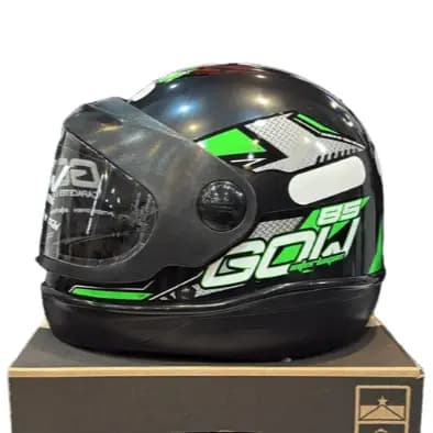 Capacete GOW Viseira Automática  - Cor: PRETO e VERDE 58