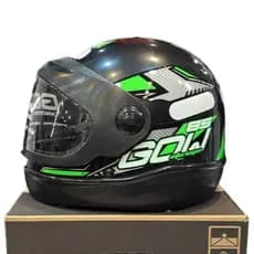 Capacete GOW Viseira Automática  - Cor: PRETO e VERDE 58