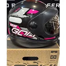 CAPACETE GOW VISEIRA AUTOMÁTICA - Cor: Preto e Rosa 56