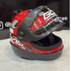 Capacete GOW Viseira Automática - Cor: VERMELHO e PRATA  58