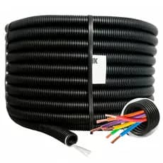 Conduite Corrugado Tubo Duto Eletroduto 1.1/2 50mm Resistente Com Guia Não Dobra 50 Metros PEAD