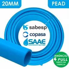 Tubo Mangueira Água / Esgoto PEAD 20mm Padrão Sabesp Copasa SAAE Saneamento Básico 50/100/150/200M