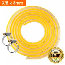 Mangueira de Gás Cozinha Fogão Botijão GLP Trançada 3/8 x 3 mm + 2 Abraçadeiras 1/2/3/4/5 Metros
