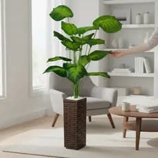 Comigo Ninguém Pode Planta Artificial 1m Decorativa + Vaso Planta Premium Toque Real