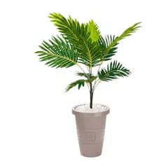 Palmeira Coqueiro Planta Artificial Arranjo Realista Com Vaso Grande Kit Completo 90cm