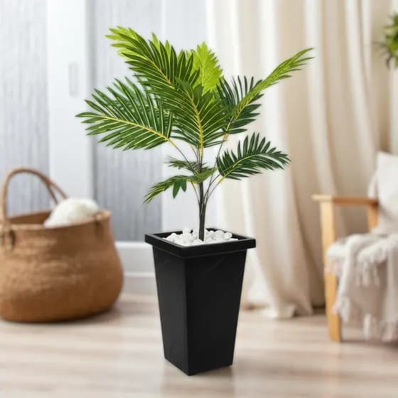 Palmeira Artificial Grande Com Vaso Decorativo Enfeite Sala Casa Escritório Decoração Flor Natural