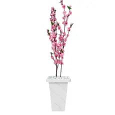 Planta Artificial Cerejeira Rosa Sakura com Vaso Grande Decoração Casa Enfeite Sala Escritório