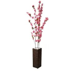 Cerejeira Rosa Artificial 1m com Vaso Decorativo Árvore Grande Realista Decoração Enfeite Presente