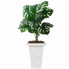 Planta Artificial Costela 1 Metro Com Vaso Decorativo Grande