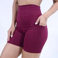 SHORT COM 2 BOLSOS LATERAIS ZERO TRANSPARÊNCIA