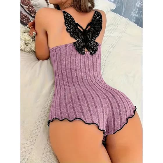 Conjunto de pijama feminino borboleta