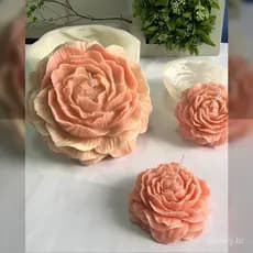 Molde de Silicone para Vela Perfumada de Peônia Grande de 90mm, Chocolate, Bolo, Mousse, Sabonete em Forma de Flor