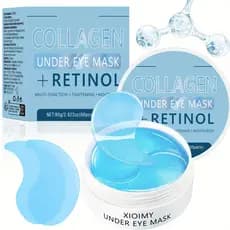 60 peças de máscara para os olhos Xioimy Collagen & Retinol Gel, adequada para tipo de pele bege claro, fórmula hipoaler