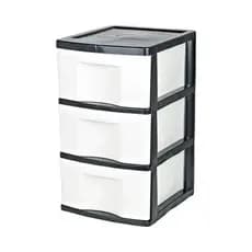 Gaveteiro Comoda Chão 3/6 Gavetas Organizador Modular  Multiuso Preto E Branco Versátil