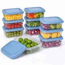 Kit 10 Potes 500ml Plástico Quadrado Transparente com Tampa | BPA Free | Pote para Marmita