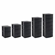 Gaveteiro Modular Empilhável 2/3/4/5/6 Gavetas Organizador Plastico Multiuso Vertical Compacto Preto