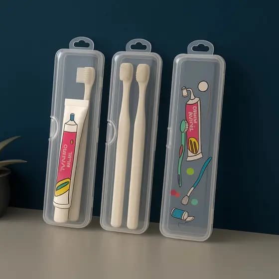 Estojos de Viagem para Escova de Dentes, Porta-Escova Portátil Transparente