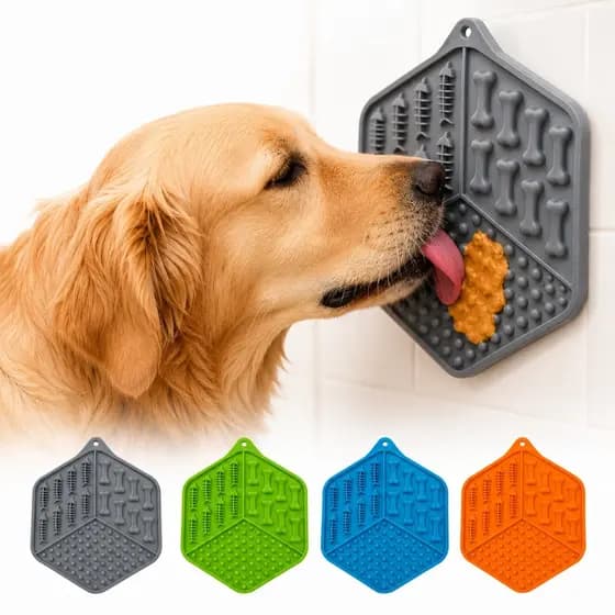 Tapete Lambedor Pet Antiansiedade Com Ventosa Para Cachorro E Gato Alimentação Lenta