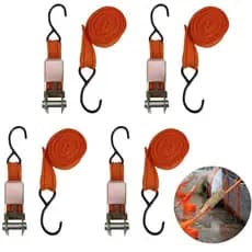Kit 4 Cinta Fita Para Amarrar Prender Carga Com Catraca 4,5m x 2,5cm
