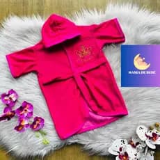 roupao rosa saida de banho bebe menina roupaozinho feminino bebê RN a 5 meses