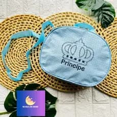 Bolsa de Bebe Maternidade Bolsinha de Mão Pequena com duas alças, azul bebê menino, Envio Imediato