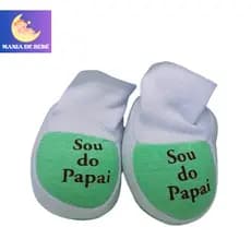 Pantufinhas bebê menino com Frases pra toda família pantufa veste bebe rn ate 3 meses