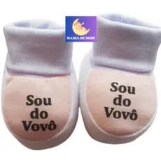 Pantufinhas bebê menina com Frases pra toda família pantufa veste bebe rn ate 3 meses