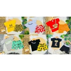 conjunto Bebê Menino camisa e calçao diversas estampas tematicas mesversario bebe rn a 6 meses